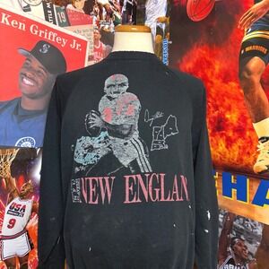 Vintage 90s New England Patriots Andre Tippett Doug Flutie Sweatshirt Sz XL